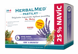 HerbalMed pastilky Dr.Weiss Šalvěj+ženš.vit.C 24+6